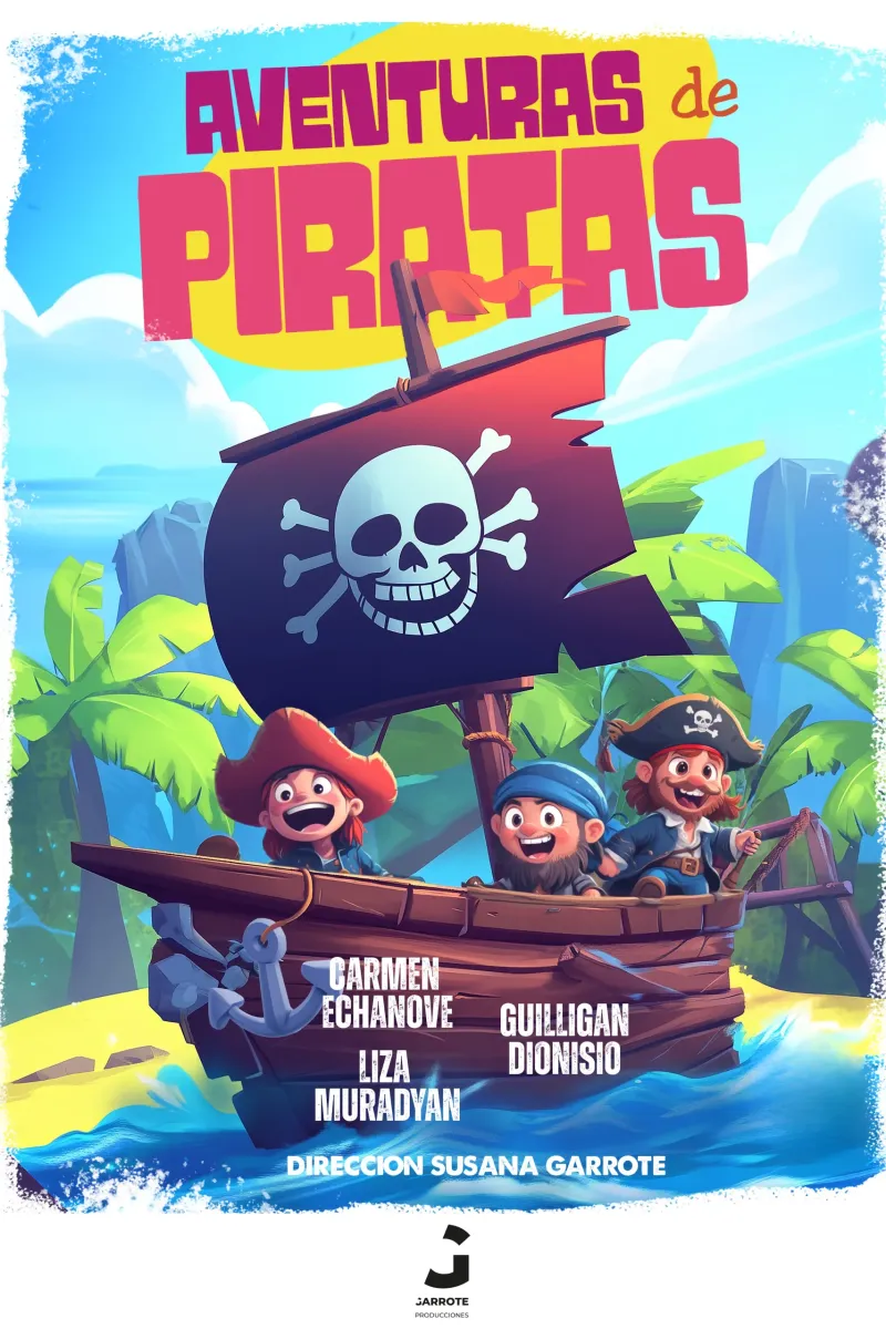 Cartel de la obra Aventuras de piratas en Teatro de las Aguas, Madrid