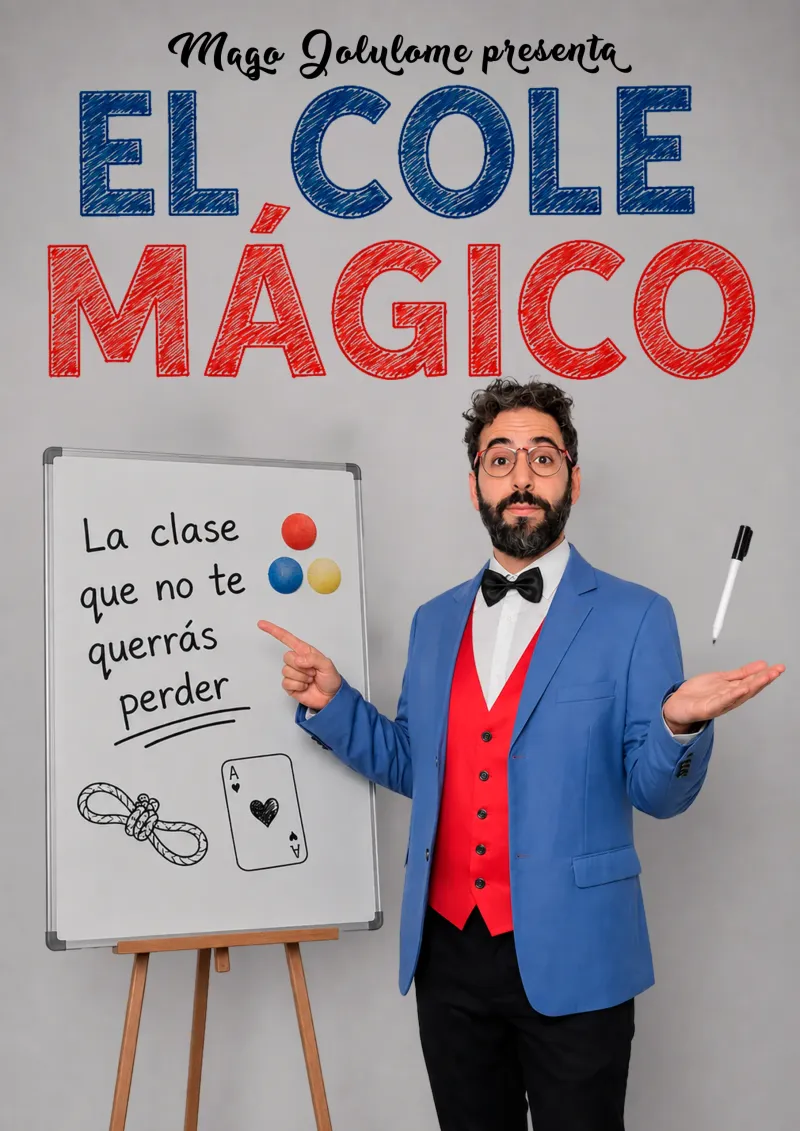 Cartel de la obra El cole mágico en Sala Komodia, Madrid