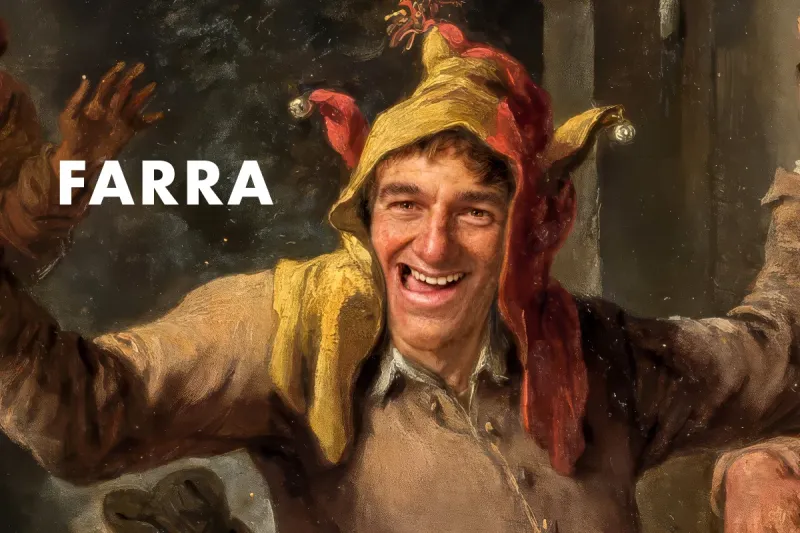 Cartel de la obra Farra en Teatro de la Comedia, Madrid